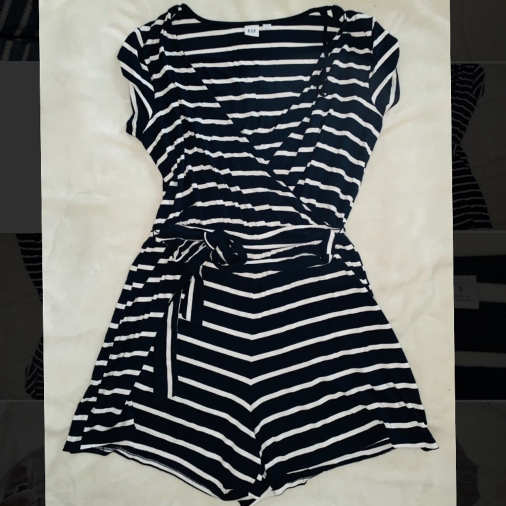 Gap blue and white jumpsuit